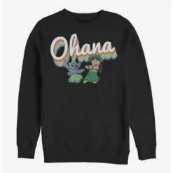 Deals 😍 Disney Lilo & Stitch Rainbow Ohana Crew Sweatshirt ⭐