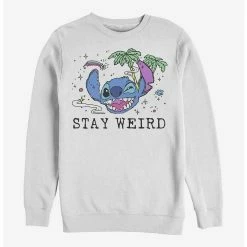 Best Sale 🎉 Disney Lilo & Stitch Stay Weird Stitch Crew Sweatshirt 🎁