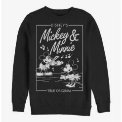 Promo ⌛ Disney Mickey Mouse Mickey Minnie Music Cover Crew Sweatshirt 👍