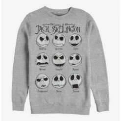 Deals 🔔 Disney The Nightmare Before ❄ Christmas Jack Emotions Crew Sweatshirt 💯