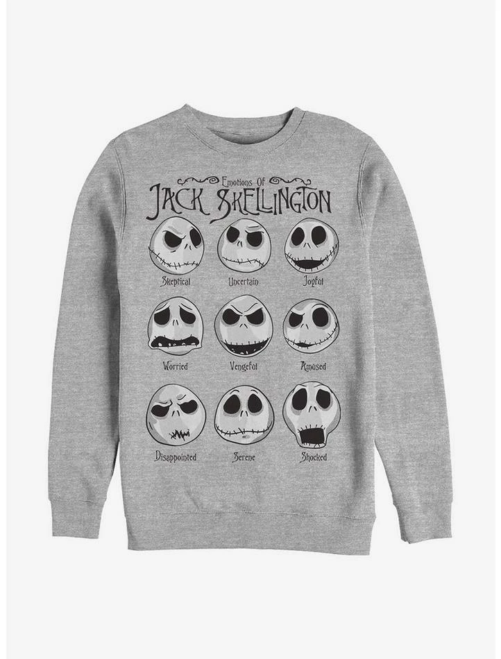 Deals 🔔 Disney The Nightmare Before ❄ Christmas Jack Emotions Crew Sweatshirt 💯 1 Deals 🔔 Disney The Nightmare Before ❄ Christmas Jack Emotions Crew Sweatshirt 💯