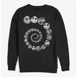 Promo 🥰 Disney The Nightmare Before 🎁 Christmas Jack Emotions Spiral Crew Sweatshirt ⌛
