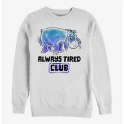 Cheap ⌛ Disney Winnie The Pooh Eeyore Tired Club Crew Sweatshirt 🔔