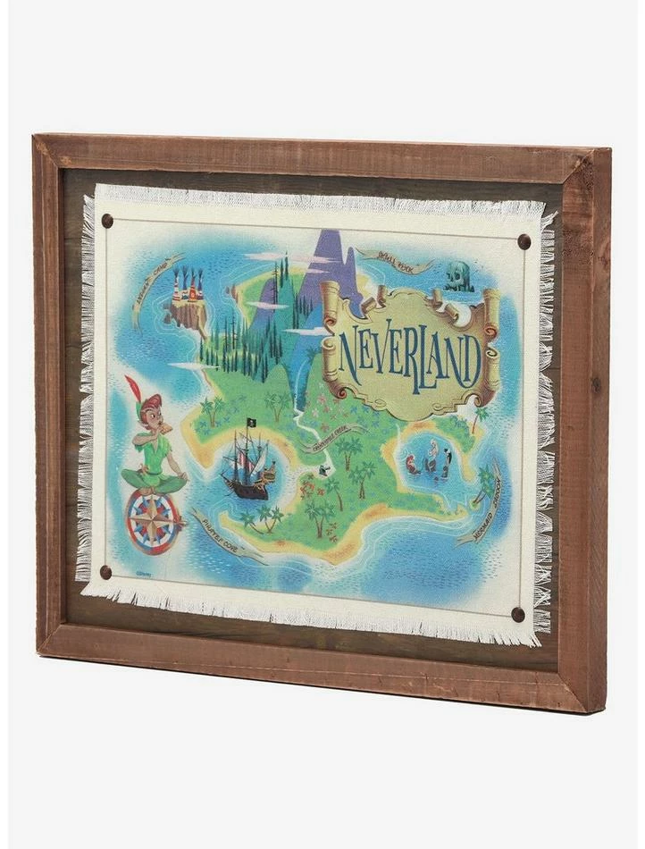 Buy โญ Disney Peter Pan Neverland Map Framed Wood Wall Decor ๐ 2 Buy โญ Disney Peter Pan Neverland Map Framed Wood Wall Decor ๐ - Image 2