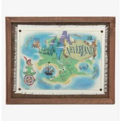 Buy β Disney Peter Pan Neverland Map Framed Wood Wall Decor π
