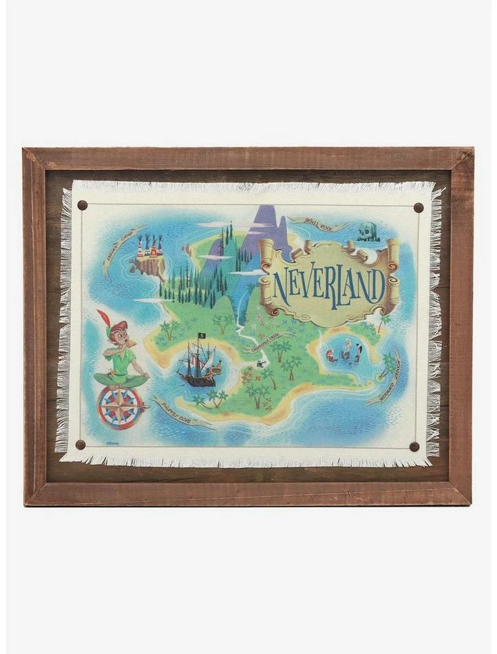 Buy โญ Disney Peter Pan Neverland Map Framed Wood Wall Decor ๐ 1 Buy โญ Disney Peter Pan Neverland Map Framed Wood Wall Decor ๐