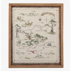 Best Sale ⌛ Disney Winnie The Pooh Hundred Acre Wood Map Framed Wood Wall Decor ⭐