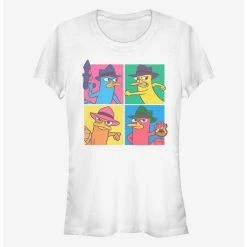 Cheapest ⭐ Disney Phineas And Ferb Agent P Pop Art Boxes ⭐ Girls T-Shirt ✔️