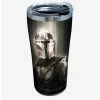 Cheap 🤩 Star Wars The Mandalorian Chrome Mando 20oz Stainless Steel Tumbler With Lid ✔️