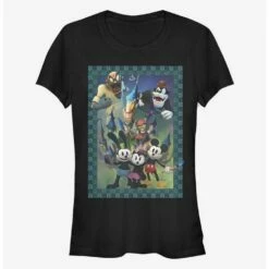Brand new 👍 Disney Epic Mickey Characters Group Poster Style Girls T-Shirt ⌛