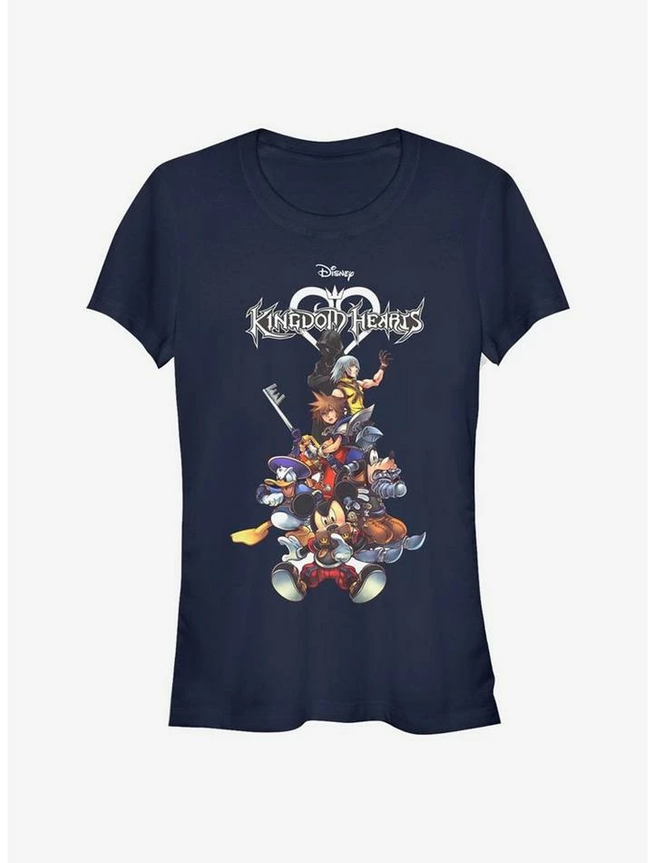 Cheapest 🤩 Disney Kingdom Hearts Group With Logo Girls T-Shirt ⌛ 1 Cheapest 🤩 Disney Kingdom Hearts Group With Logo Girls T-Shirt ⌛