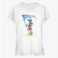Best Sale ⌛ Disney Kingdom Hearts Sora With Flag 🔥 Girls T-Shirt 🔔