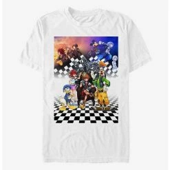 Promo 💯 Disney Kingdom Hearts Group Checkers T-Shirt 💯