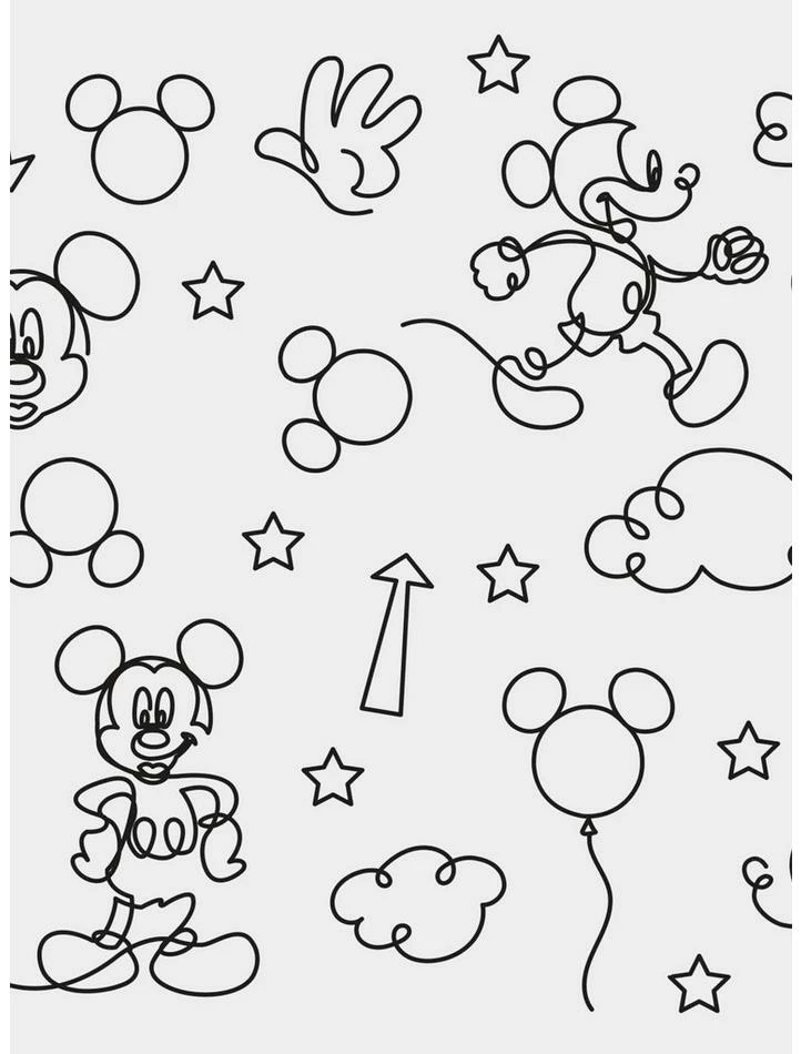 Cheap ✨ Disney Mickey Mouse Black And White Line Art Peel & Stick Wallpaper 🥰 1 Cheap ✨ Disney Mickey Mouse Black And White Line Art Peel & Stick Wallpaper 🥰