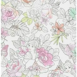Deals 🤩 Disney Princess Royal Floral Peel & Stick Wallpaper 🔥