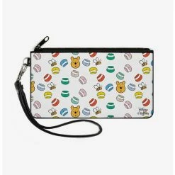 Hot Sale ❤️ Disney Winnie The Pooh Face Bee Honey Pots Zip Clutch Canvas Wallet ⌛