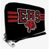 Best Pirce ⭐ High School Musical East High School Wildcats Logo Black Red Zip Around Wallet 🎁