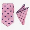 Best Sale ✔️ Disney Mickey Mouse Dot Pink Tie and Pocket Square Set ✔️