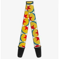 Best deal 🎉 Disney Pixar Luxo Ball Repeat White Yellow Blue Red Guitar Strap 🎉