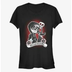 New 🔔 Disney Pixar Coco Recuerdame Tattoo Girls T-Shirt 👍