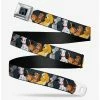 New ⭐ Disney 🎁 Dogs Group Collage Paws Gray Black Seatbelt Belt 🔥