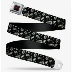 Deals 🛒 Disney Hocus Pocus Elements Collage Black White Seatbelt Belt 🔥