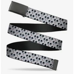 Flash Sale ⌛ Disney Mickey Mouse Smiling Face Monogram Gray Clamp Belt 🔔