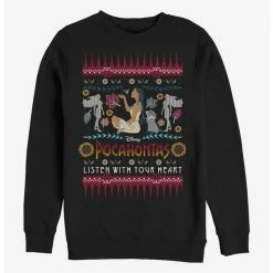 Hot Sale ❤️ Disney Pocahontas Ugly Holiday Sweater Crew Sweatshirt ⌛