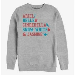 Cheap ✨ Disney Princess Stacked Names Crew Sweatshirt ❤️
