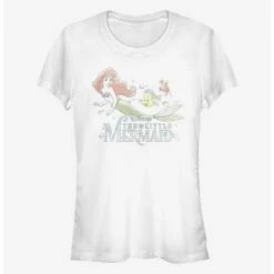 Wholesale ✔️ Disney The Little Mermaid Watercolor Fade Ariel Girls T-Shirt 🎉