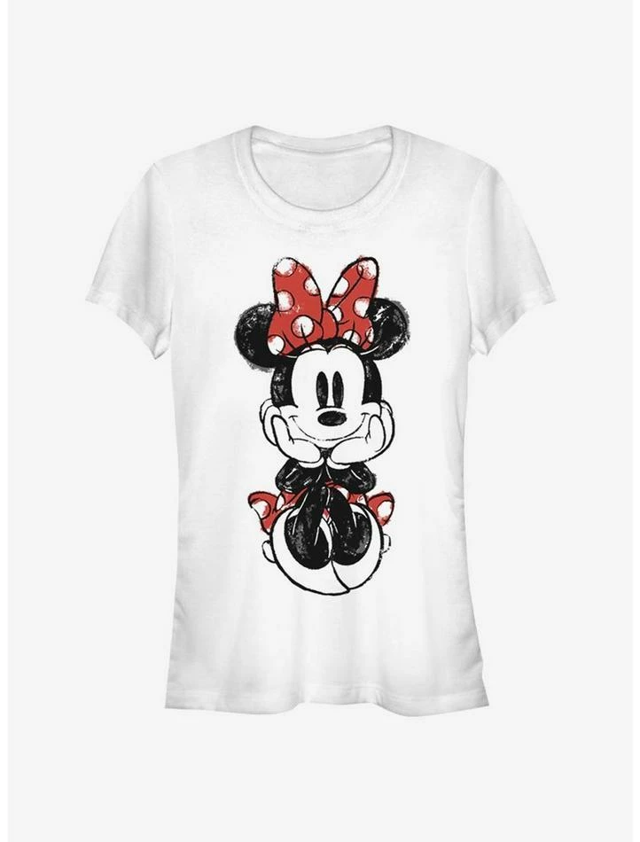 Cheapest ❤️ Disney Minnie Mouse Sitting Minnie Sketch ❤️ Girls T-Shirt ⌛ 1 Cheapest ❤️ Disney Minnie Mouse Sitting Minnie Sketch ❤️ Girls T-Shirt ⌛