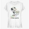 Best Pirce ❤️ Disney Mickey Mouse Heart The Earth 👏 Girls T-Shirt ✔️