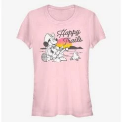 Budget 🔥 Disney Mickey Mouse Happy Trails Girls T-Shirt ✔️