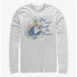 Top 10 😉 Disney Alice In Wonderland Smell The Flowers Long-Sleeve T-Shirt 😍