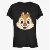 New 💯 Disney Chip N' Dale Dale Big Face Girls T-Shirt 👏