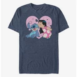 Cheap ✔️ Disney Lilo & Stitch Lilo And Valentine Kisses T-Shirt ✨