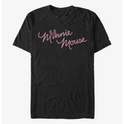 Best Pirce 👍 Disney Minnie Mouse Cursive Bow T-Shirt ✔️