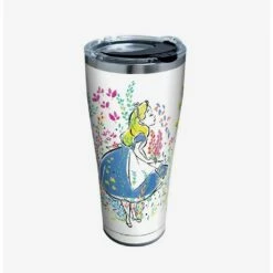 Brand new ⭐ Disney Alice In Wonderland Floral 30oz Stainless Steel Tumbler With Lid 🔥