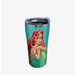 Best Sale 🧨 Disney The Little Mermaid Ariel Crosshatch 20oz Stainless Steel Tumbler With Lid ⭐