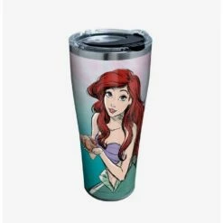 Promo 🎁 Disney The Little Mermaid Watercolor Splash 30oz Stainless Steel Tumbler With Lid 🎉