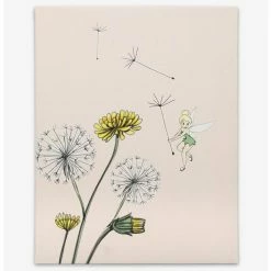 Deals ❤️ Disney Tinker Bell Flowers Canvas Wall Décor ⭐