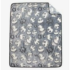 Cheapest ⌛ The Nightmare Before ⭐ Christmas Faces Glow-In-The-Dark Throw Blanket ❤️