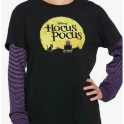 Best Sale ✨ Disney Hocus Pocus Stripe Twofer ✔️ Girls Long-Sleeve Top ⭐