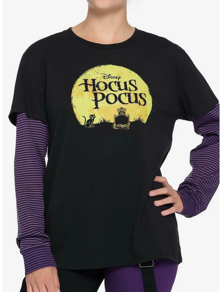Best Sale ✨ Disney Hocus Pocus Stripe Twofer ✔️ Girls Long-Sleeve Top ⭐ 1 Best Sale ✨ Disney Hocus Pocus Stripe Twofer ✔️ Girls Long-Sleeve Top ⭐