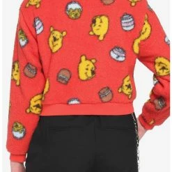 New ✨ Disney Winnie The Pooh Fuzzy Half-Zipper 😉 Girls Sweater 🛒 -Dressup Outfits Shop 15632010 av2