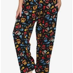 Hot Sale 🔥 Disney Pixar Coco Guitar & Sugar Skull Pajama Pants Plus Size ✨