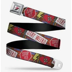 Hot Sale ✔️ Disney Cruella Rebel Heart Patches Collage Seatbelt Belt 😀