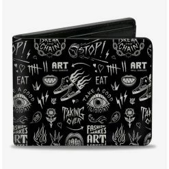 Best Sale 👍 Disney Cruella Rebel Heart Badge Collage Bifold Wallet 😀