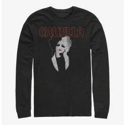 Outlet 🔔 Disney Cruella Rock Long-Sleeve T-Shirt 🌟