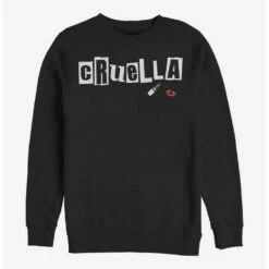 Promo 😍 Disney Cruella Name Cut Out Letters Crew Sweatshirt 🥰